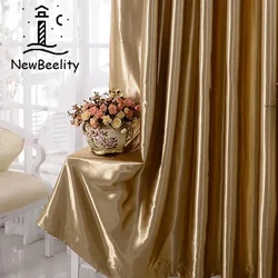 Modern Deluxe Curtain Semi-Obscure Golden Fashion Decor Custom Cloth Lining Elegant Room for Living Dining Room Bedroom Blackout