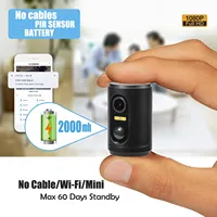 2MP Mini Camera Wifi With Battery Long Standby Indoor PIR Motion Detection Wireless HD Video Security CCTV IP Smart Home Camera