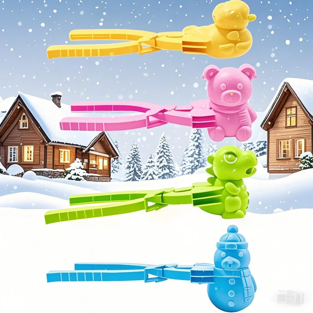 (BF06)Cute Duck Shaped Rice Mold Maker Clip Children Outdoor Plastic Duck Rice Mold DIY Snowball Maker Sushi Mold With Handle