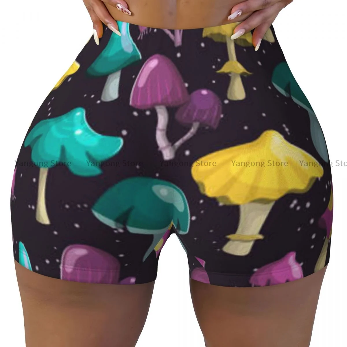 

Women's Yoga Shorts Magic Fairy Mushrooms Scrunch Booty Butt Lifting Comfort Fitness Gym