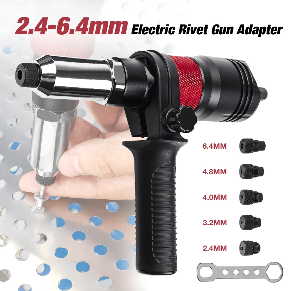 Electric Riveting Machine Kit Cordless Insert Nut Riveting Tools Portable Home Rivet Gun Adapter 2.4MM/3.2MM/4.0MM/4.8MM/6.4MM