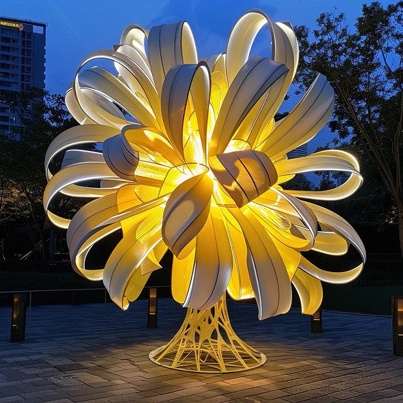 Accesorios personalizados para instalaciones de linternas de crisantemo en edificios urbanos icónicos