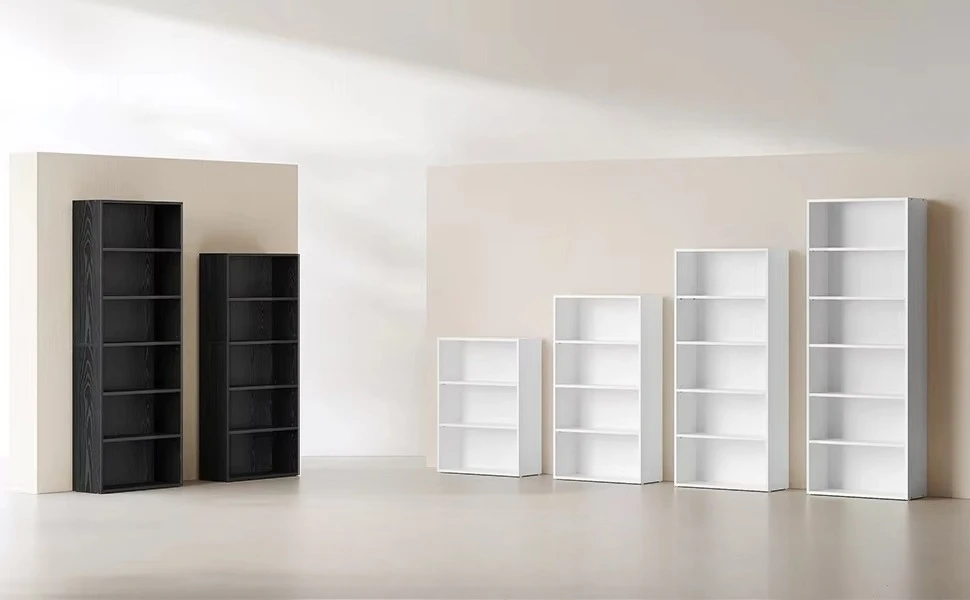 Modern floor-to-ceiling creative wooden bookshelf high capacity 3 4 5 6 layer bookcase