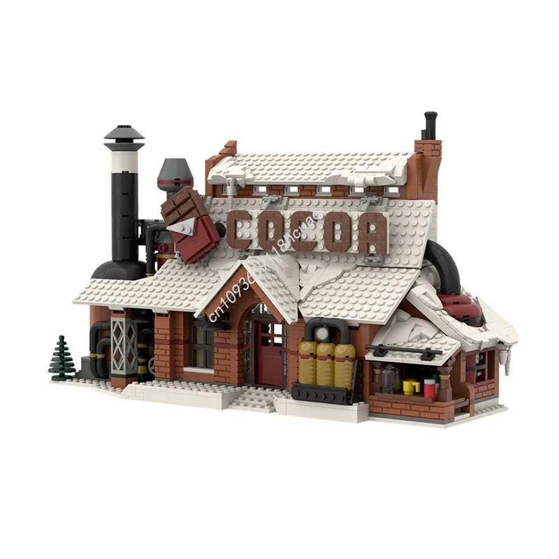 1937pcs MOC Winter Village Chocolate Factory Model Building Christmas Gifts Blocks Architecture DIY Idea Education Toy Kids