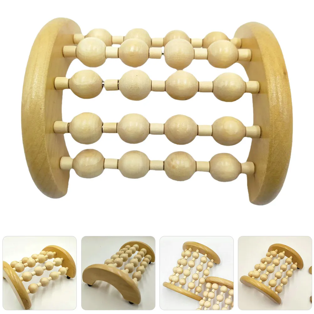 

Деревянный роликовый массажер для ног для точечного массажа, портативный инструмент для массажа тела, компактный дизайн для ног, спины и головы