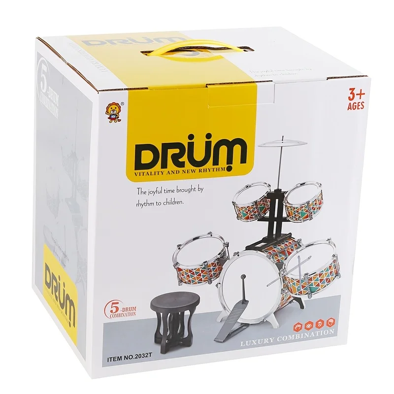 Teen Rock Drum Kit - Mini juego galvanizado para principiantes, perfecto para la práctica en el hogar, gran regalo de Navidad y cumpleaños, rojo