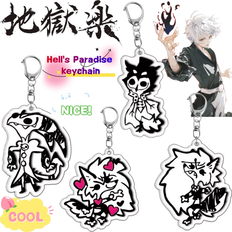 Hell's Paradise Lucrea Marisa Duran llavero creativo de alto valor estampado de dibujos animados de Anime mochila de estudiante decoración de mochila acrílica