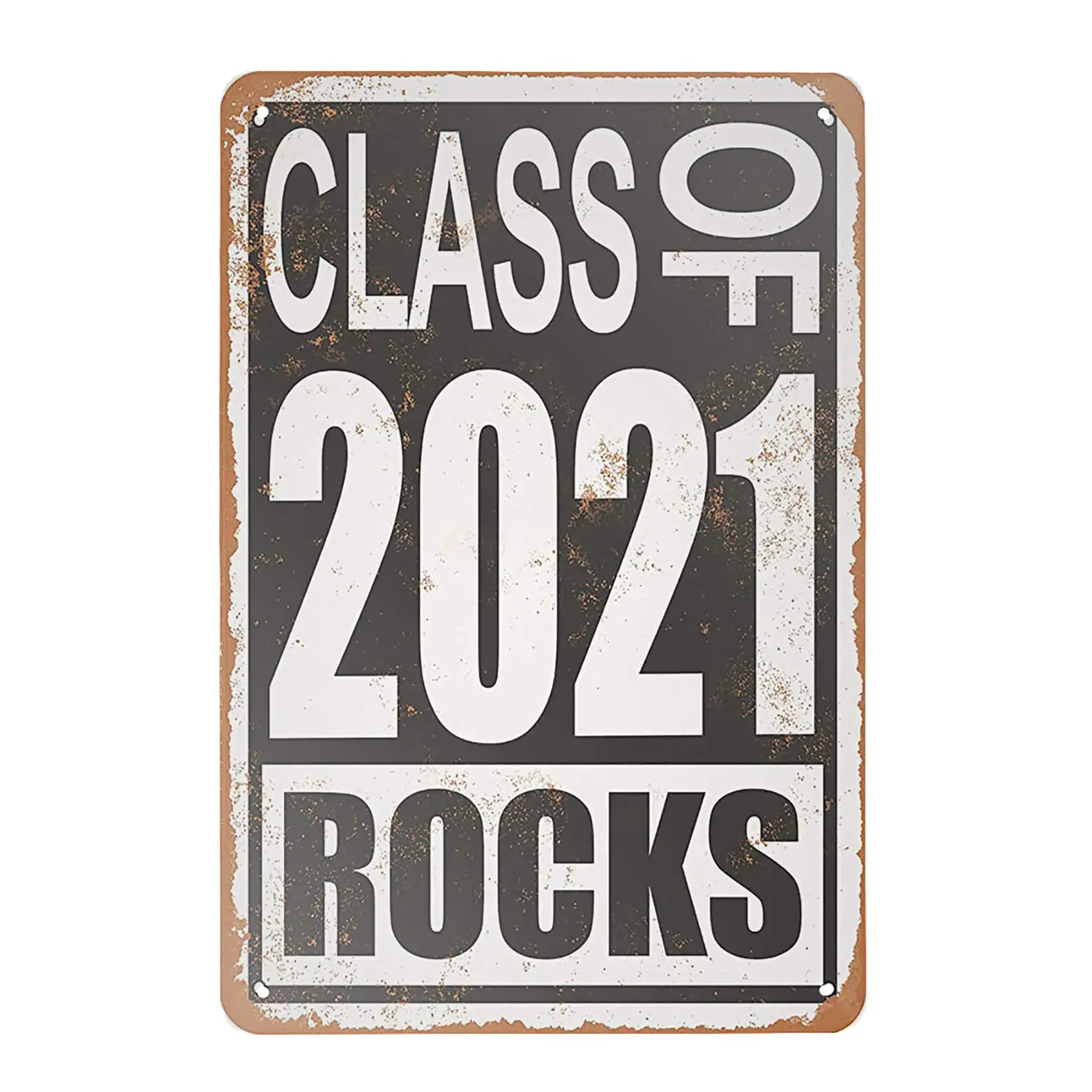 Joycenie Tin Sign New Aluminum Metal Sign Class of 2021 Rocks 8x12 Inch