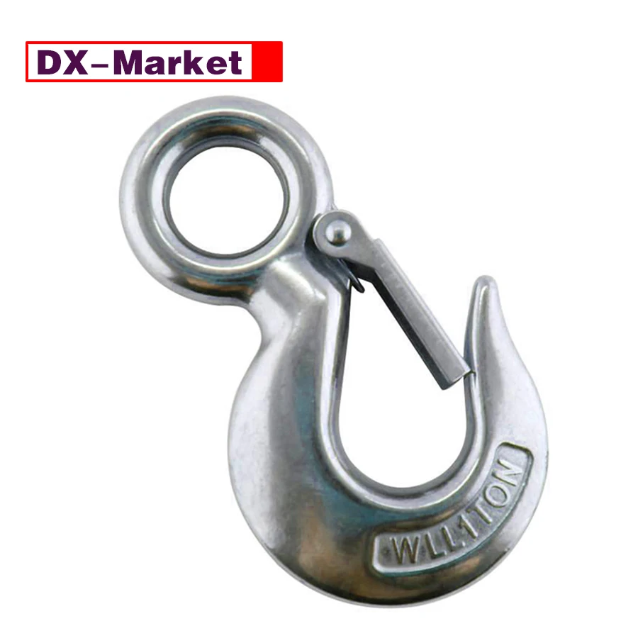 1T SUS304 Stainless Steel S320 Safety Latch Fixed Eye Snap Cargo Hook ,J040