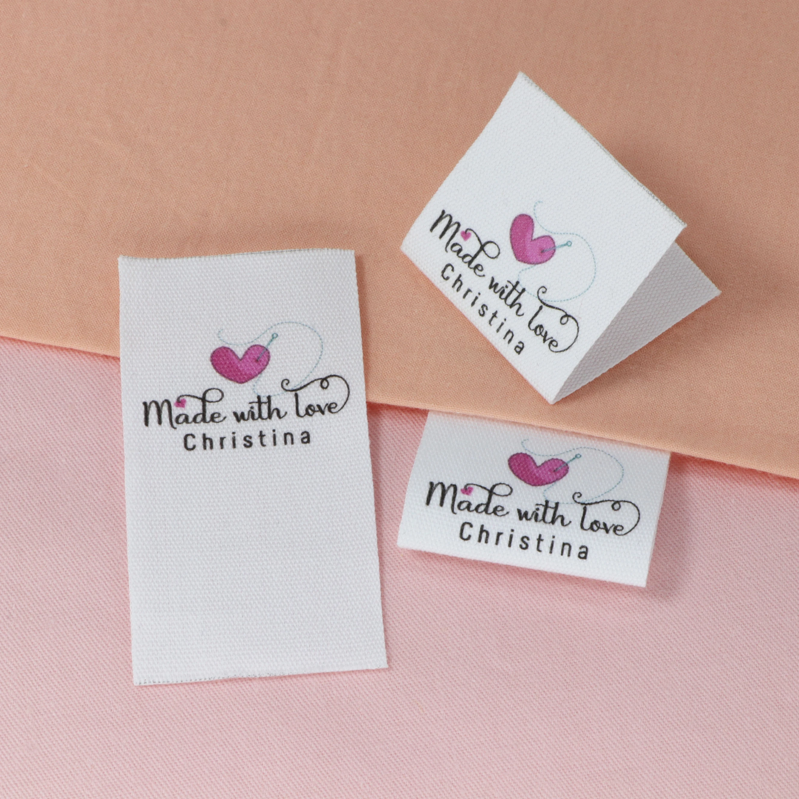 

Custom Clothing Labels - Personalized Brand , Organic Cotton Ribbon Labels , Logo or Text, Sewing Labels (FR080)