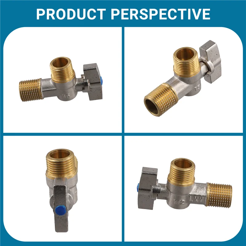 ABRN-Brass Ball Core Angle Valve Large Flow Triangle Valve Water Heater Special Control Valve 4-Point Angle Valve