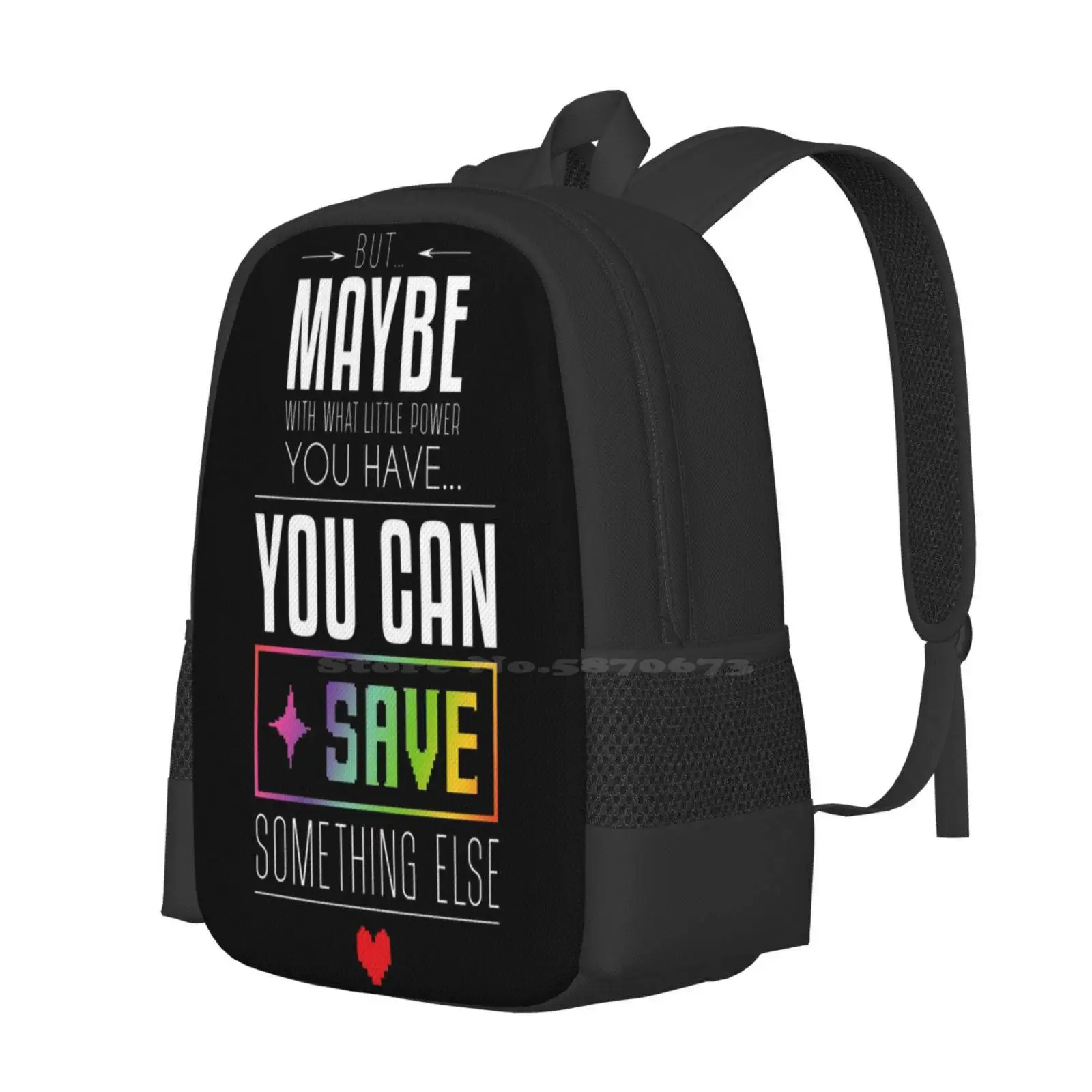 Maybe You Can Save Something Else School Bags For Teenage Girls Laptop Travel Bags Undertale Quote Sans Asriel Meme Deltarune