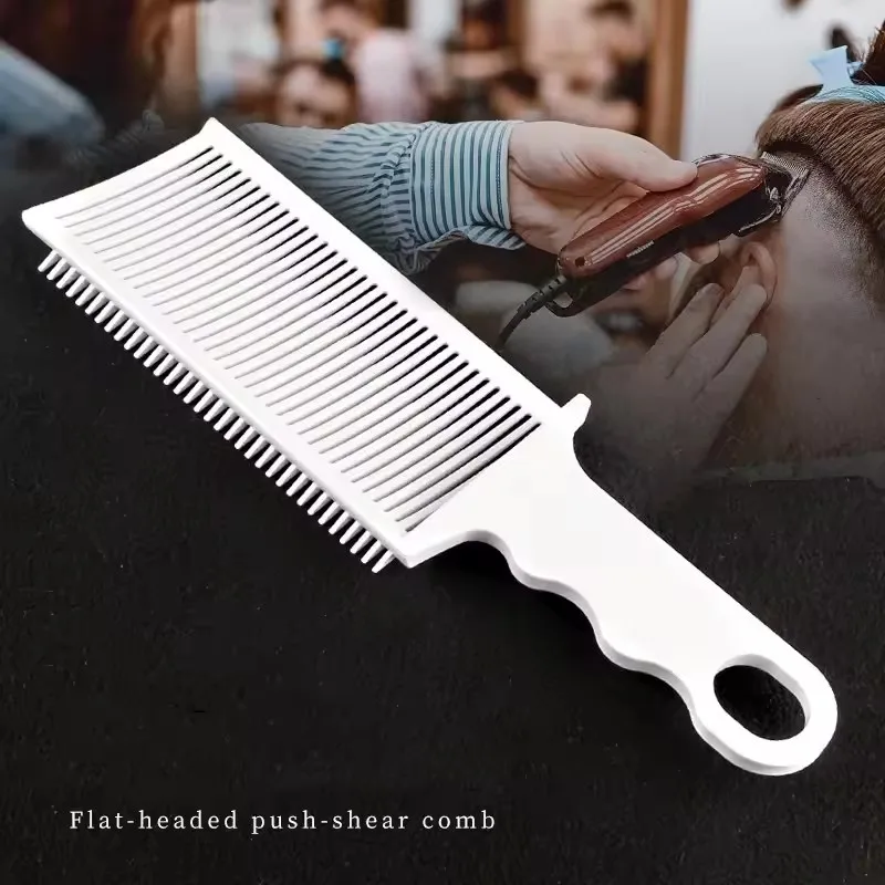 Peine de corte de pelo plano para hombre, peine para efecto degradado, cepillo de mezcla resistente al calor para barbería, herramienta profesional de estilismo para salón