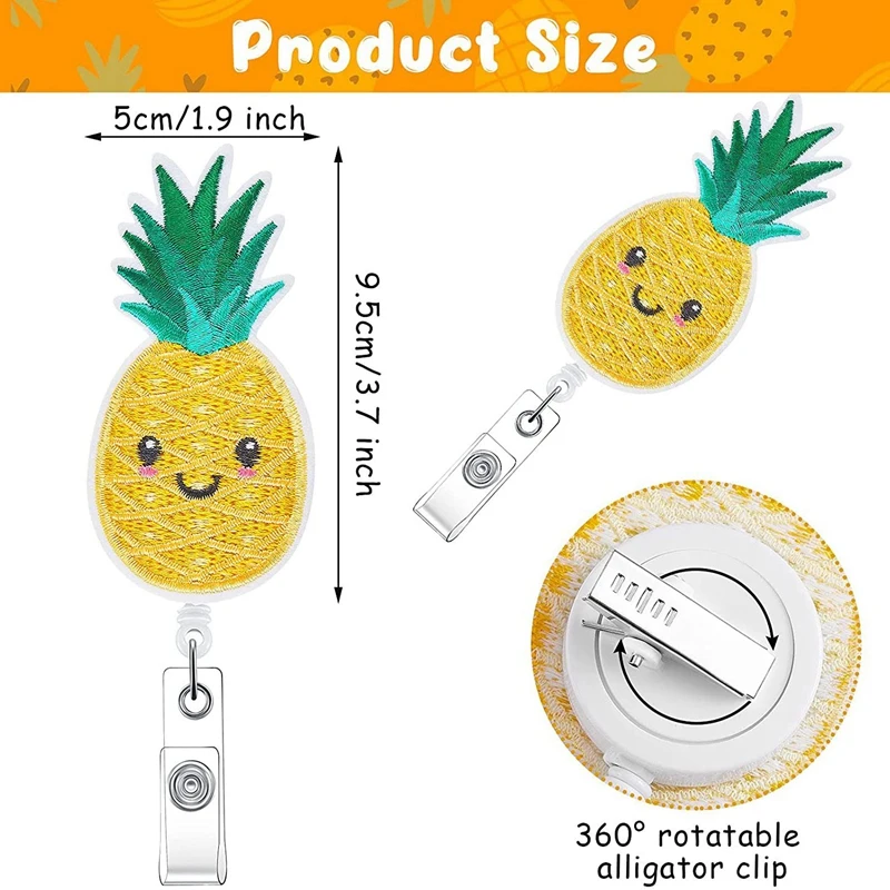 SR-3 шт., выдвижной зажим для бейджа, фетровый ананас, пчела, бабочка, милые держатели для бейджей с зажимом типа «крокодил» для идентификационной карты с именем