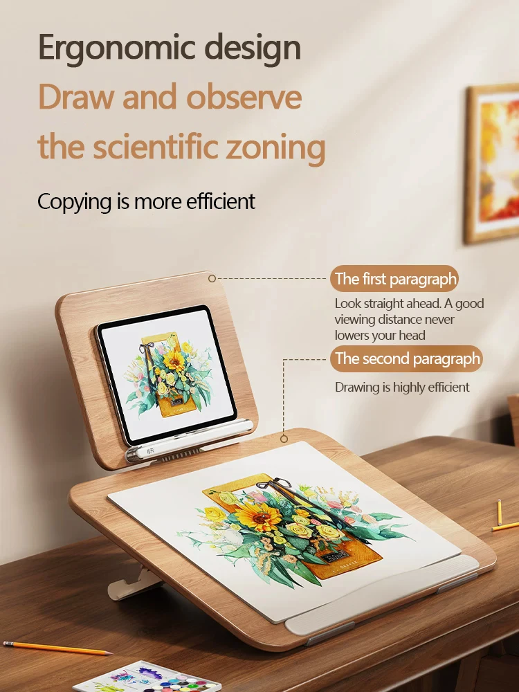 Wooden Desktop Easel, Drawing Board, Sketching, Watercolor And Gouache, Desktop Painting Board, Portable Foldable And Adjustable