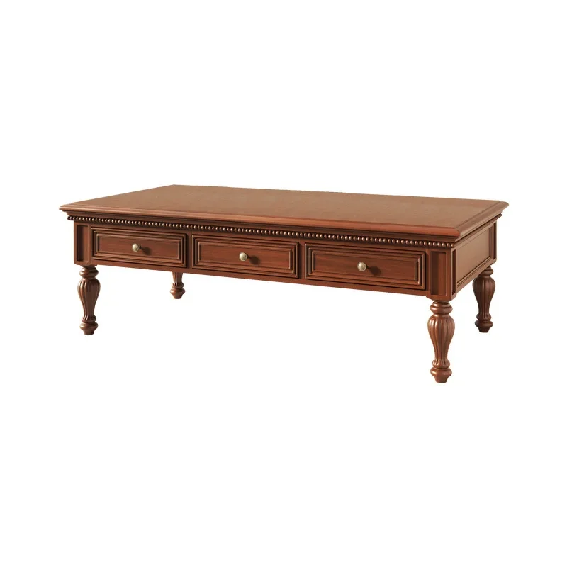 

All solid wood American coffee table 1.5 meters large apartment light luxury with tea table
