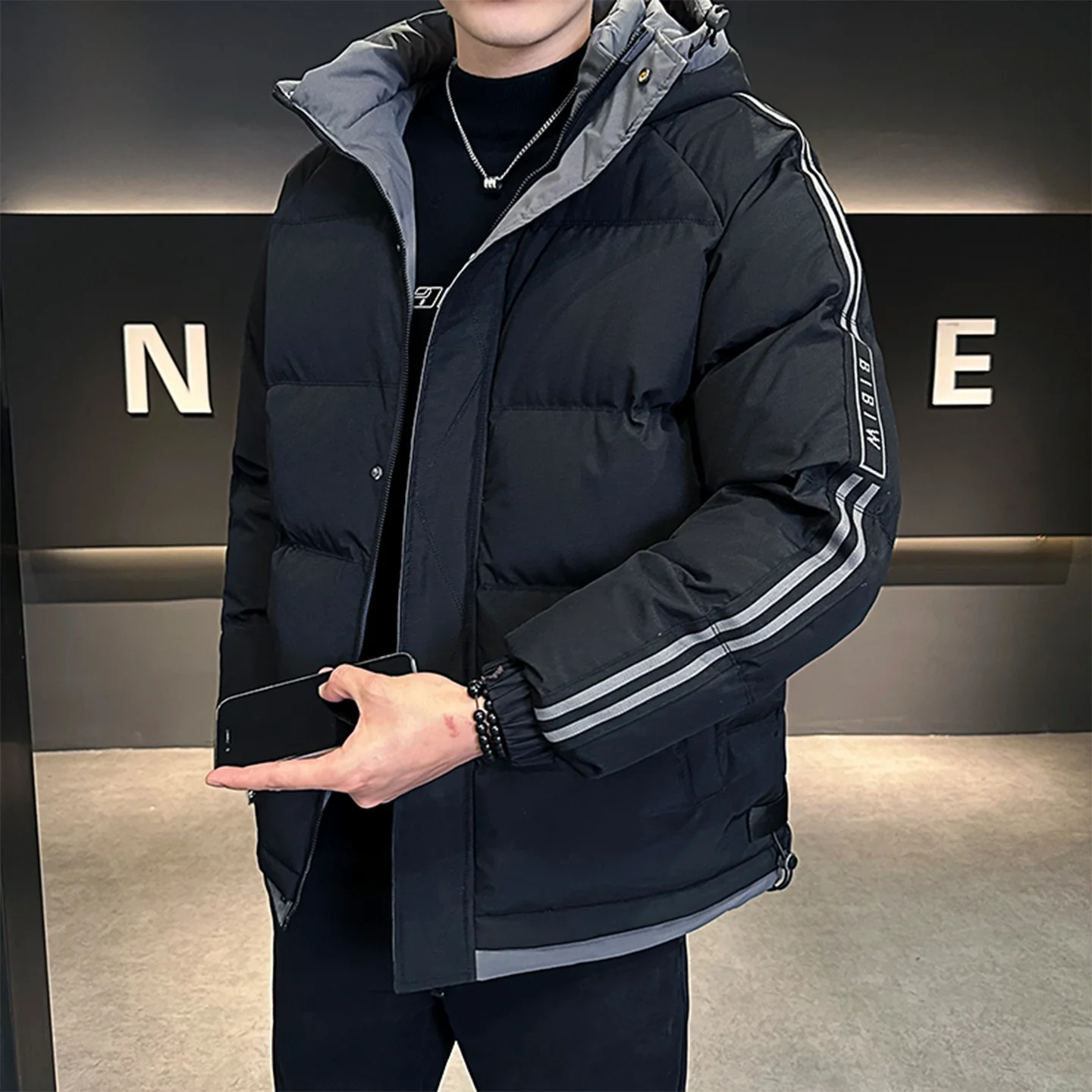 Paul мужское хлопковое джемтовое пальто с капюшоном Thiened, повседневное пуховое хлопковое пальто, зимнее теплое ветрозащитное морозостойкое пальто, молодежное искушение Sle