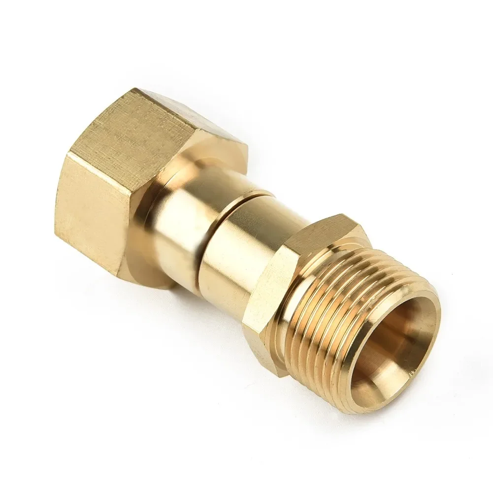 Brass Pressure Washer Swivel Joint M22 14mm, 360° Rotation Hose Fitting Adapter for High Pressure Sprayer
