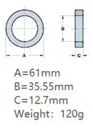 

1pcs FT240-43 Magnetic Ring High Frequency Magnetic Ring End Feed 49:1 Barron American Ferrite Magnetic Ring