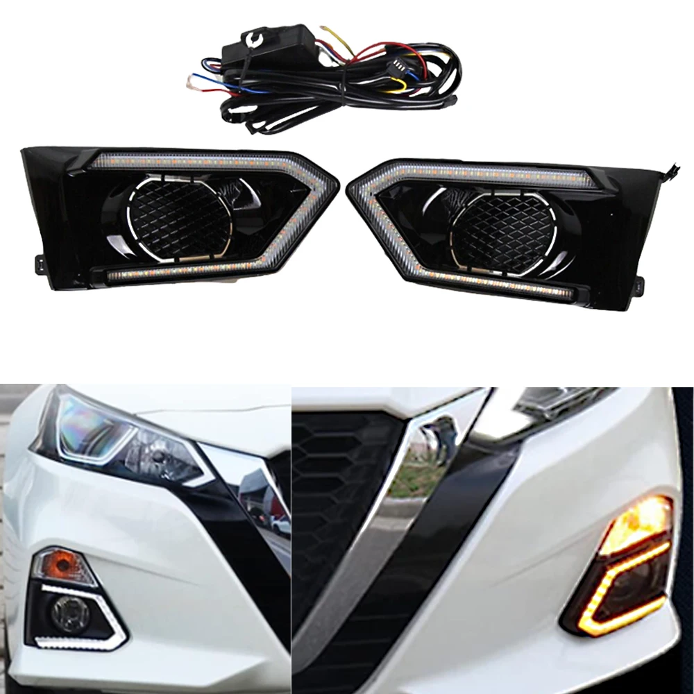 

Car LED Daytime Running Lights for Nissan Altima 2019-2022 DRL Fog Light Turn Signal Indicator Lamp Car Accessories