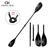 HEALING 4 Sections Kayak Paddle Carbon Fiber 100% Double-Head Blades Inflatable Stand Up Paddle for Boat Surfing Kayaks Tool