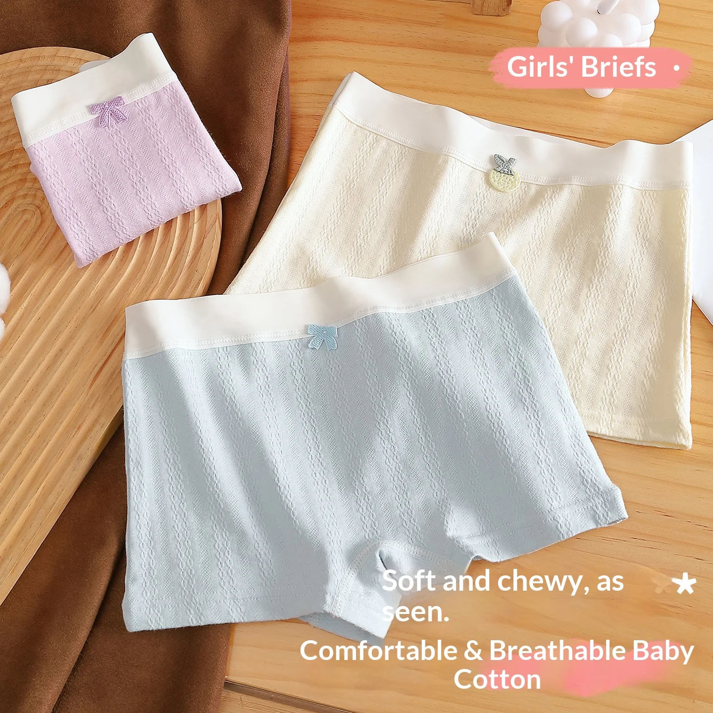 Neue Kinderunterwäsche, Mädchenunterwäsche aus reiner Baumwolle, bequeme und atmungsaktive Boxershorts, große Kinder-Boxershorts.