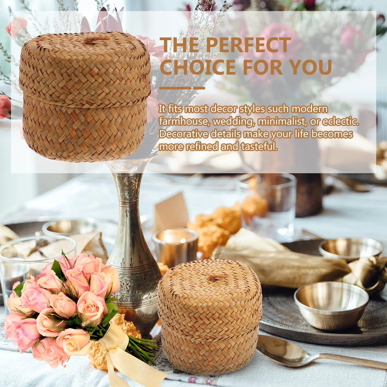 

Wrapping Flower Storage Basket Decorative Wrapping Box Handmade Gift Box Handmade Woven Basket Sundries Container