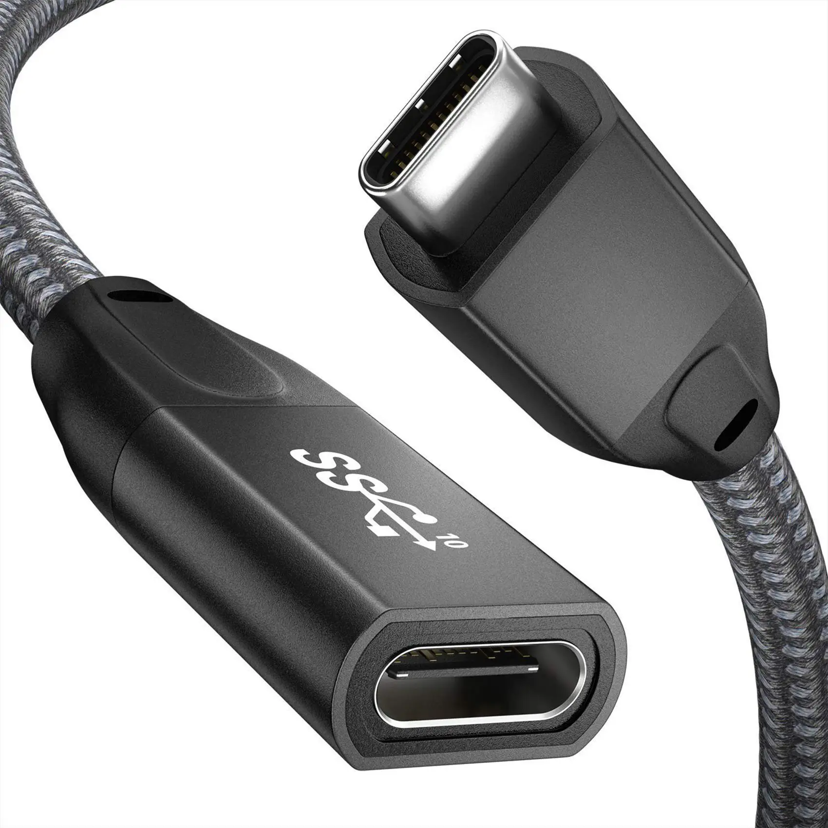 A14M 2X USB C 연장 케이블 1피트, USB 3.1 (10Gbps) 타입 C 남성-여성 연장 고속 충전 케이블 호환