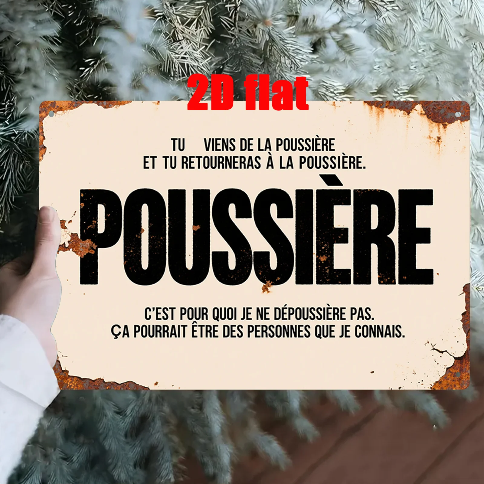, 1 Metal Wall Art Sign, Home Wall Decoration Plaque, French Dusty Tin Signboard, Suitable for Home, Bar, Living Room, Cafe, Res
