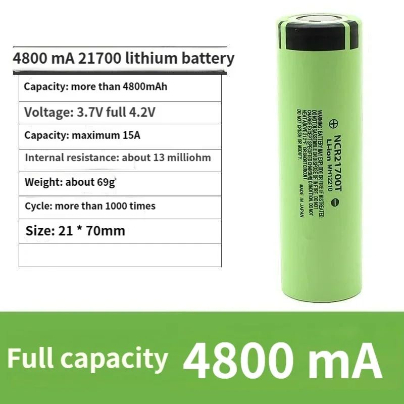 Panasonic 21700 4800mah 3.7v lithium akku, 40a power bank high-power flashlight electric tool battery