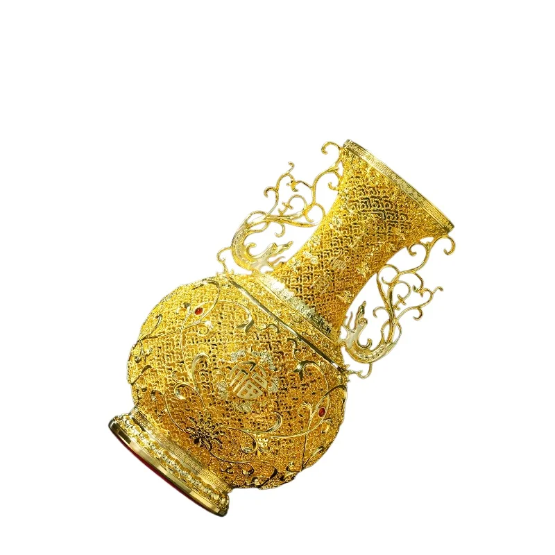 

Intangible cultural heritage filigree vase copper ornament handicrafts housewarming new home living room company office