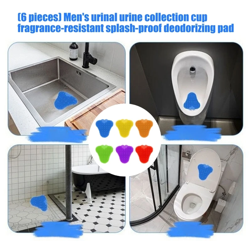 

6pcs Men Urinal Deodorizer Pad Splashes Proof Urinal Pad for Public Toilets and Commercial Restrooms M4YD