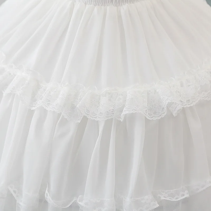 Laço de renda curto crinoline pettiskirt vestido de casamento formal vestido agitação crinoline diário maid traje apoio