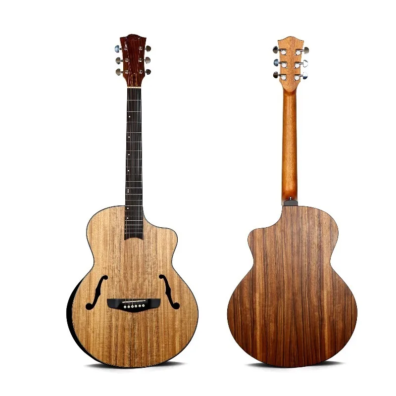 Wholesale Jazz Style Hollow‑Body Matte Acoustic Guitar Professional Wood Stringed Musical Instrument
