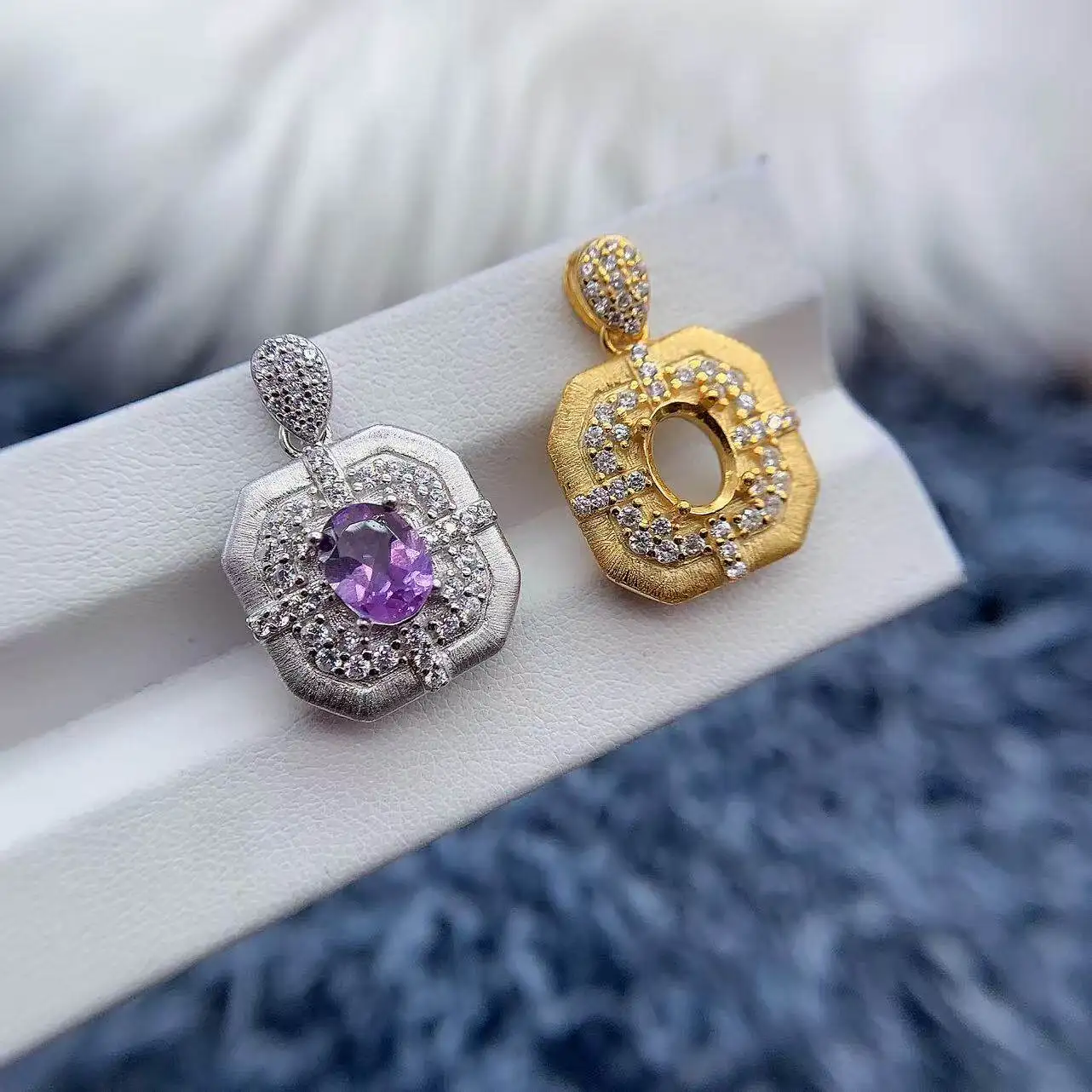 

MeiBaPJ Овальная оправа для кулона 6*8 мм с цирконом, стерлинговое серебро S925, пустая винтажная основа для самостоятельного изготовления, женские изысканные ювелирные украшения оптом