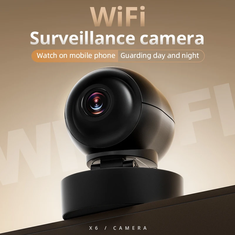

X6 1080P HD WiFi камера видеонаблюдения для дома с ИК ночным видением, удаленным мониторингом в реальном времени, CCTV камера, новинка 2026 года