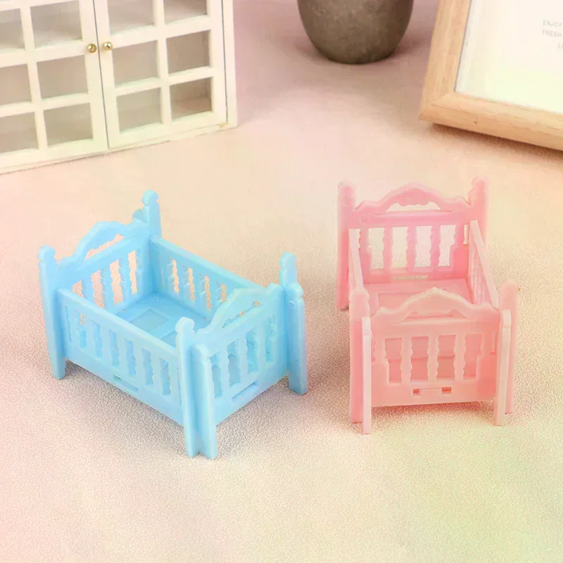 Doll Furniture Toys For Dolls Furniture Decorate Dollhouse Miniature Cradle Crib Bedding Set Baby view 4