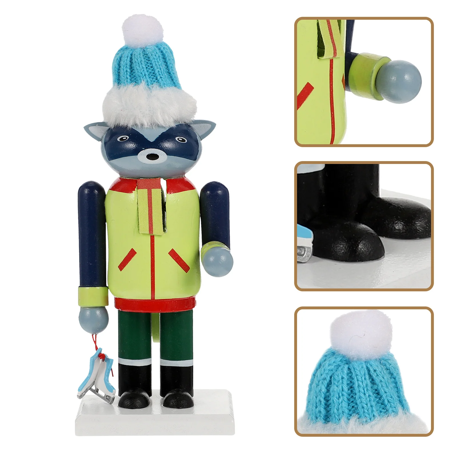 

Premium Craft Wooden Nutcracker Cartoon Animal Decor Desktop Christmas Ornament Home Office Car Party Gift Festival Decoration