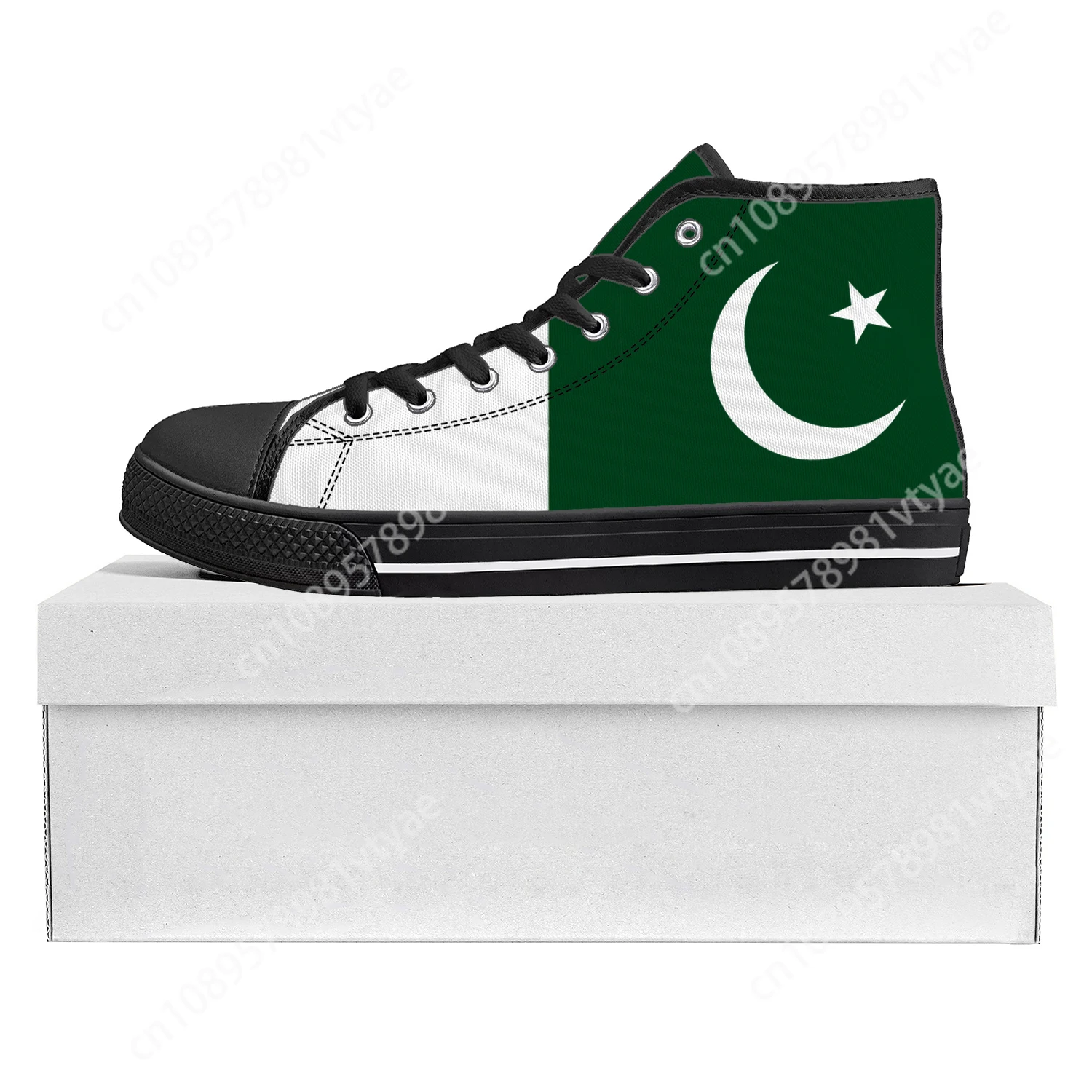 

Pakistani Flag High Top High Quality Sneakers Mens Womens Teenager Canvas Sneaker Pakistan Casual Couple Shoes Custom Shoe