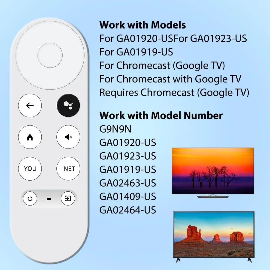 (العن بعد فقط) جهاز التحكم عن بعد الصوتي البديل G9N9N لمشغل الوسائط البث الثلجي Google Chromecast 4k