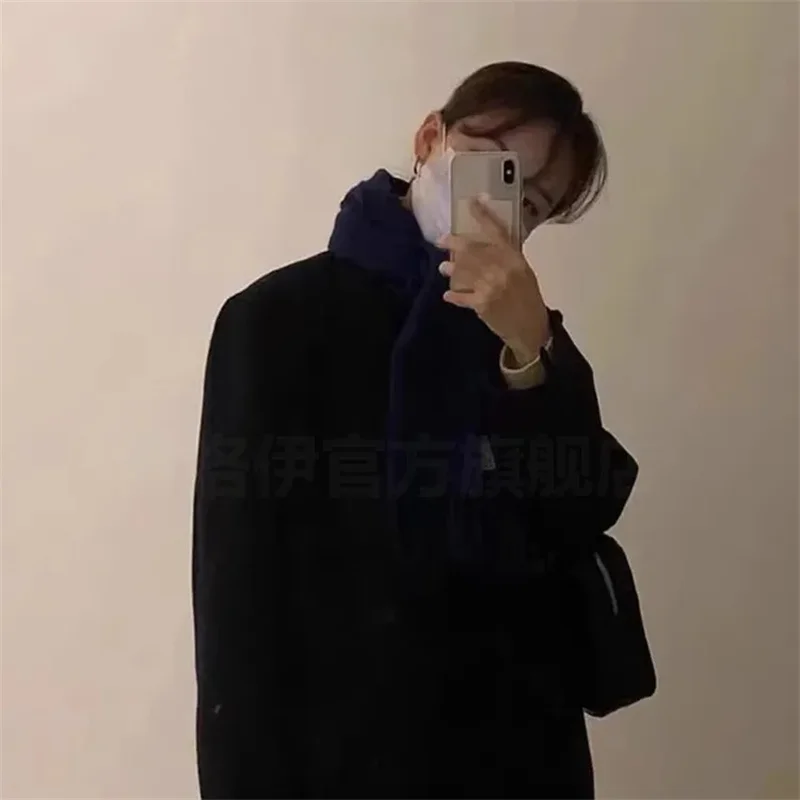 Double Sided Woolen Overcoat Women Long 2025 Winter Fashion High End Long Loose Lacing Belt Black Wool Coat