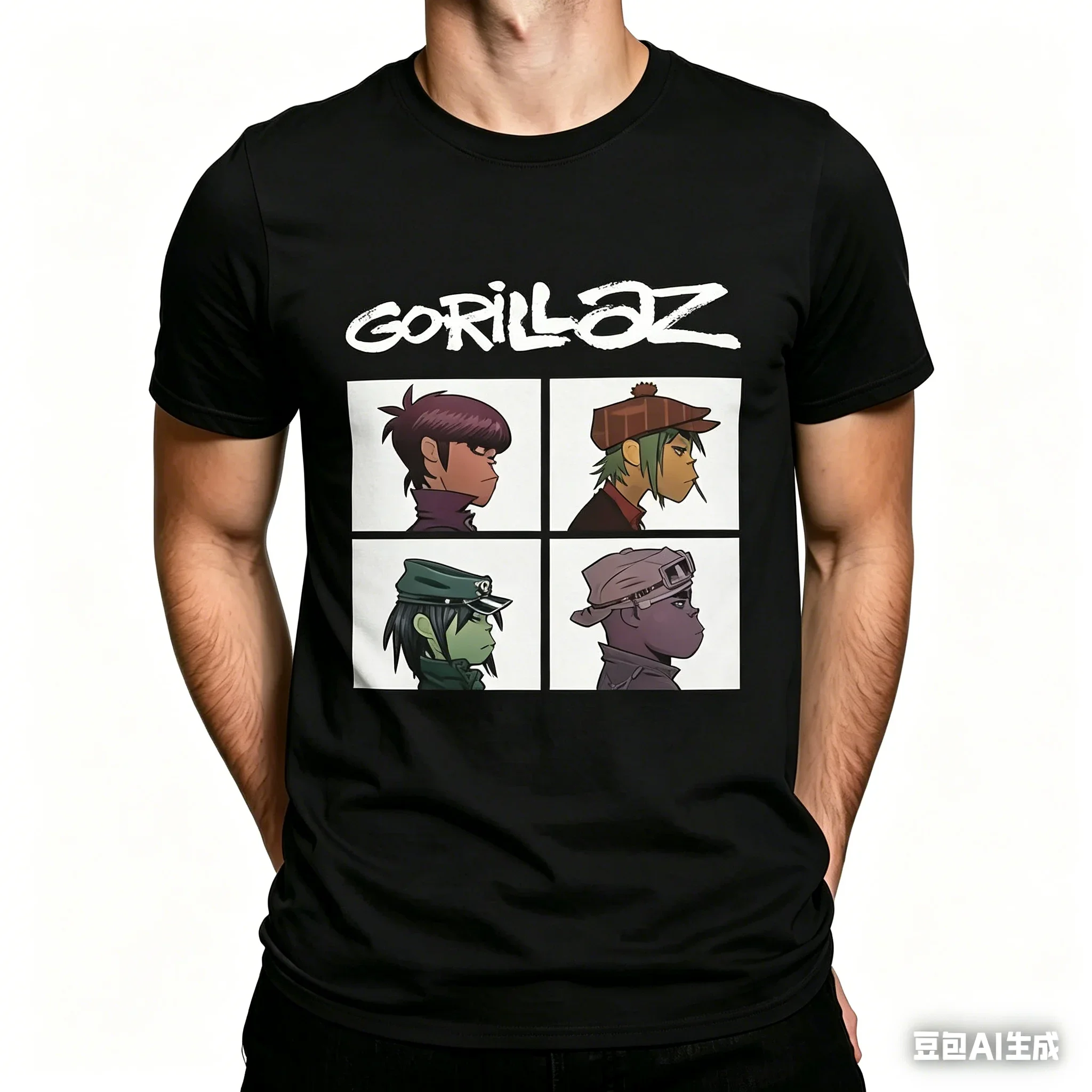 2026 Vintage 4 Panel Anime Character Graphic T Shirt Unisex Men Women Retro Cartoon Box Portrait Street Cotton Short Sleeve Tee