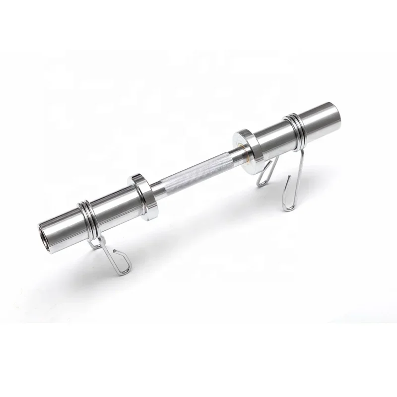 New Product Professional Custom Logo Gym Fitness All Decorated Chrome Plating Short Dumbbell Handle Barbell Bar