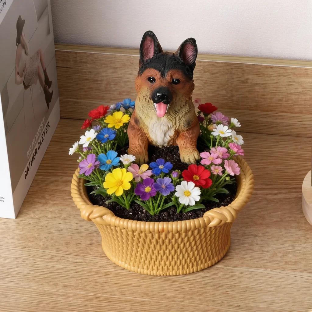 Lamb Dog Plant Pot Decoration Desktop Organizer Cute Animal Themed Gift Item Flower Pots And Planters