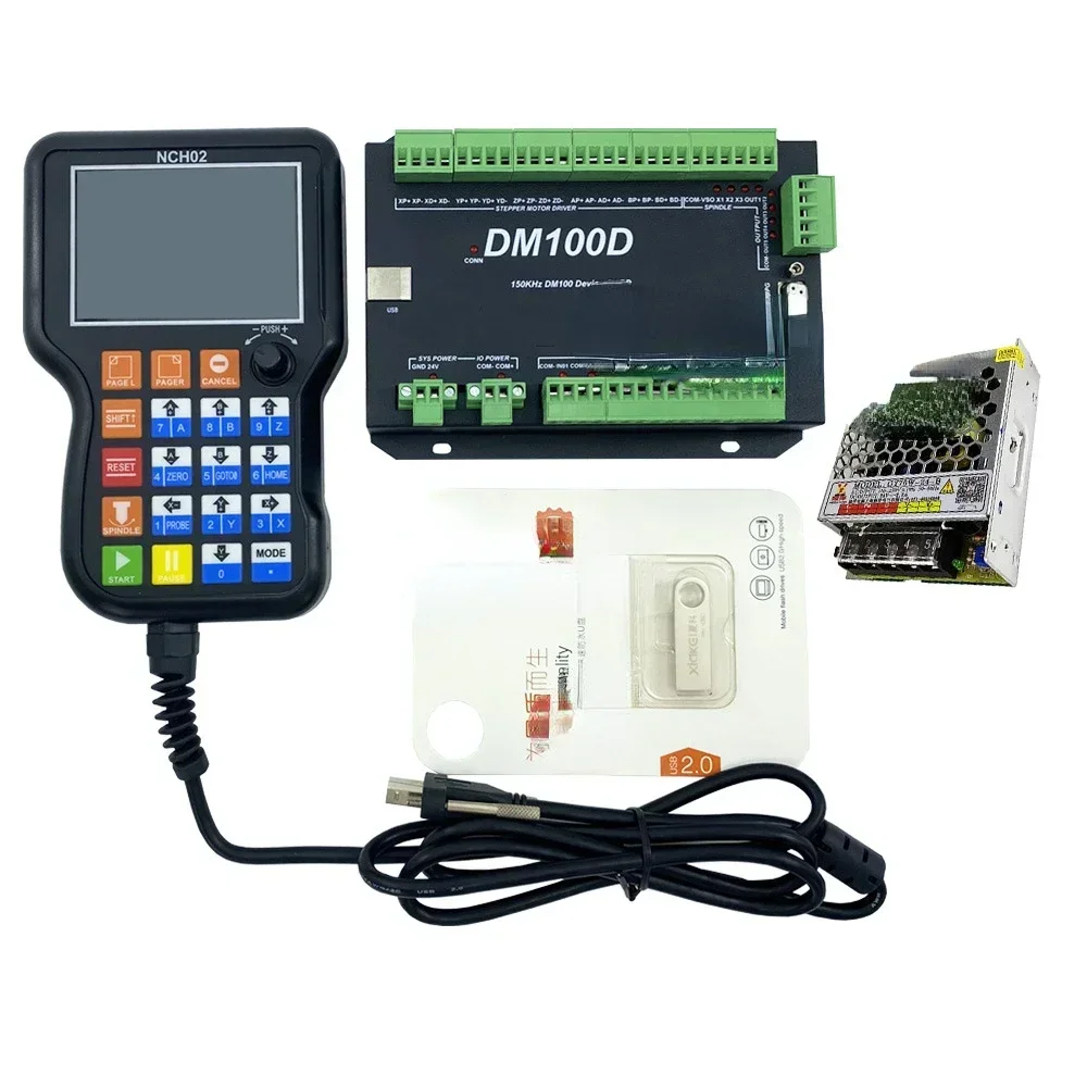 Engraving Machine System Nch02dm1003/4/5 Axis Handheld Offline Controller Two Power Supplies