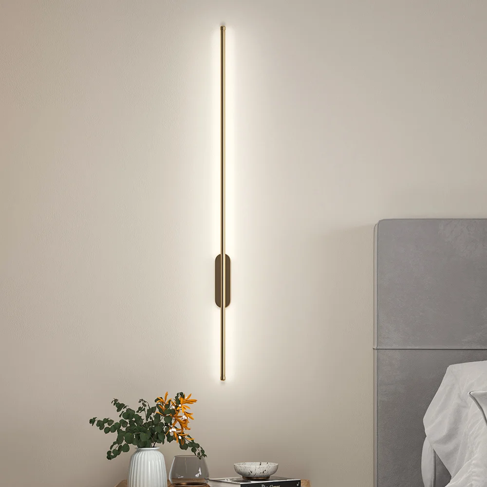 100CM Modern Gold Aluminum Linear LED Wall Lighting Fixture, White Light