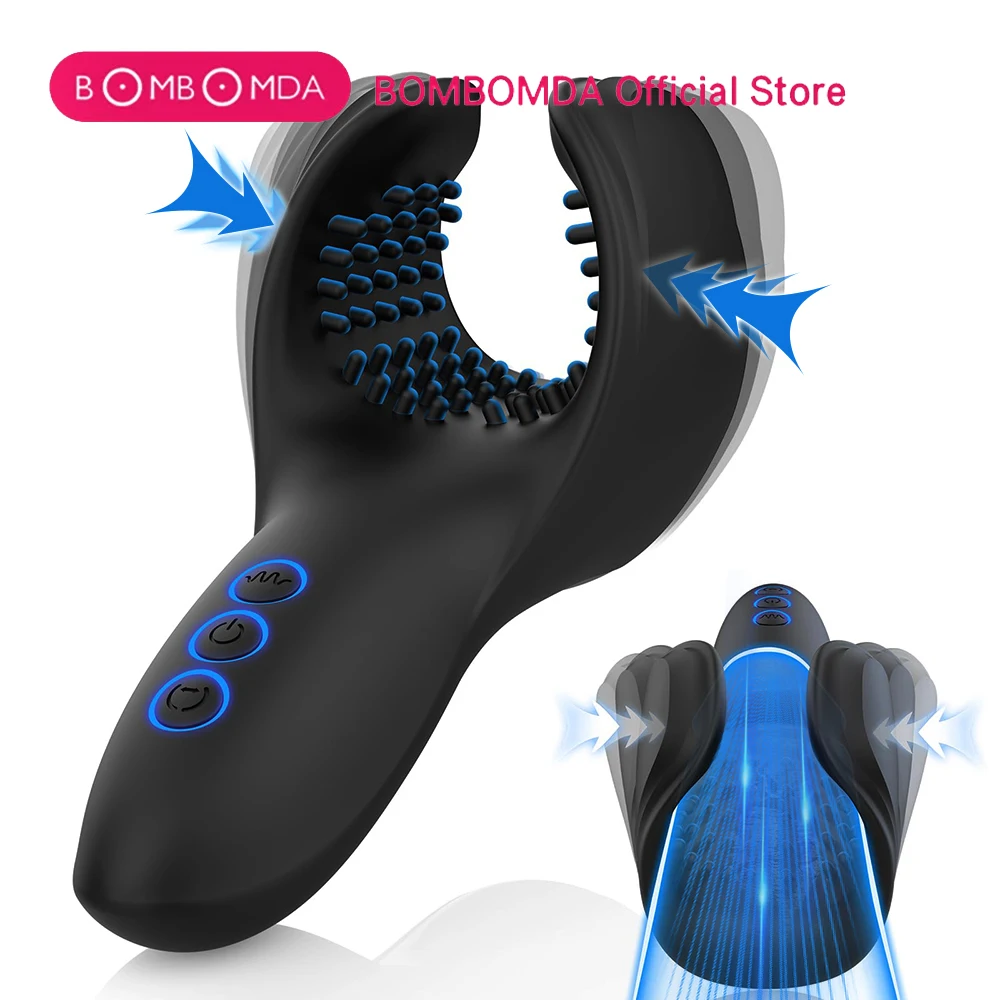 Glans Trainer Penis Massager Male Biting Masturbator Vibrating Glans Vibrator cock ring Sex Toys for Men Delay Ejaculation