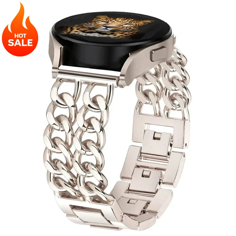 20mm 22mm Watchbands for Samsung Galaxy Watch 7 6 5 4 Classic Metal Luxury Bracelet Amazfit Balance/Bip 6/Bip 5/GTS/GTR 4 Strap