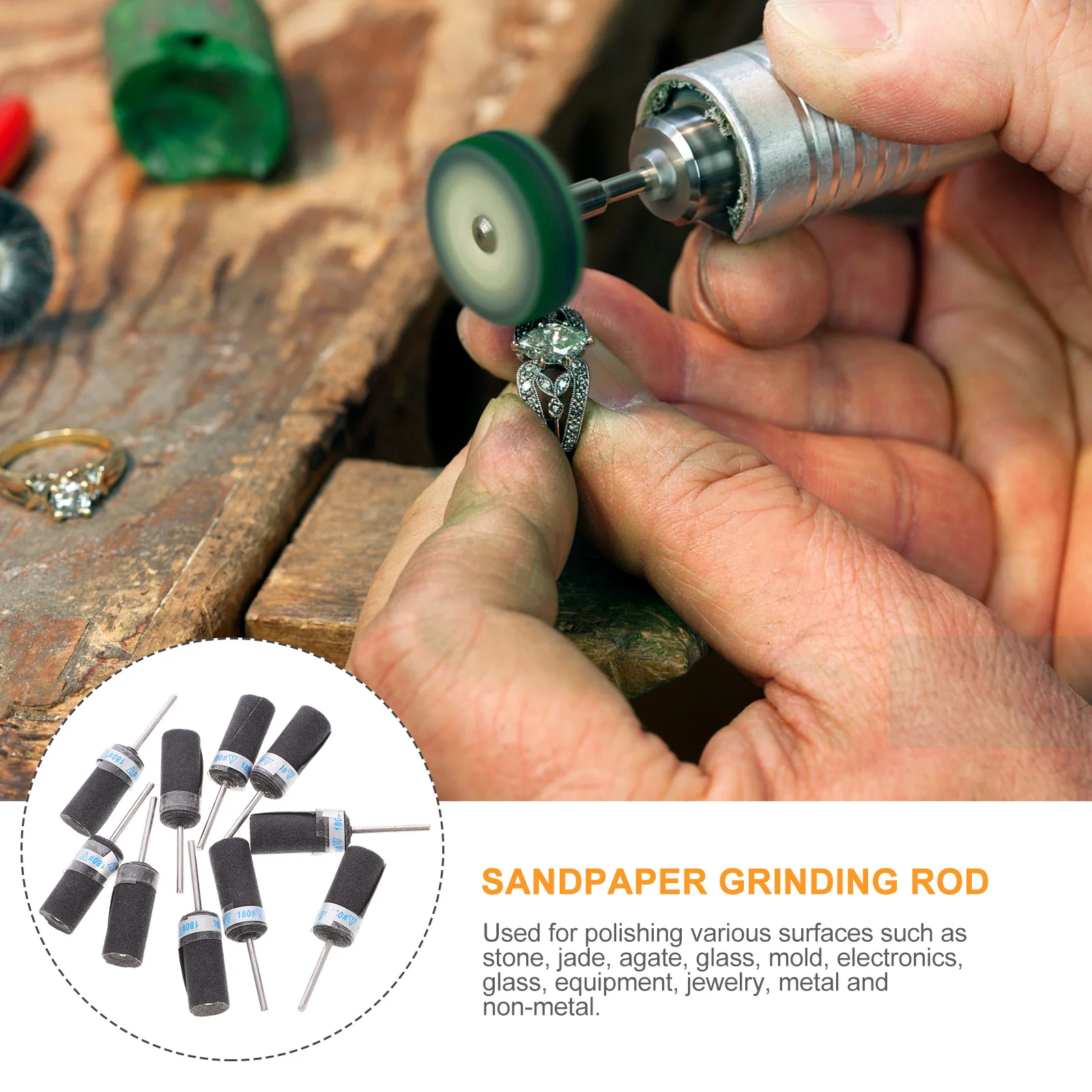 

10 Pcs Sticks Durable Grinding Rods for Jewelry Polishing Metal Surface Finishing Sandpaper Buffing Rod Tools Abrasives
