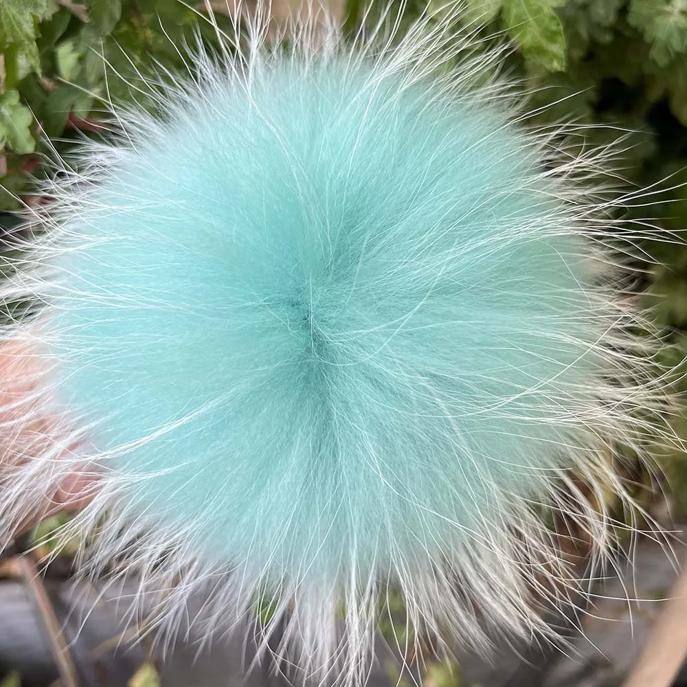 2 pezzi soffici vera pelliccia di procione pompon con bottoni automatici pelliccia fai da te pom pom palline pompon di pelliccia per cappelli lavorati a maglia sciarpe accessori
